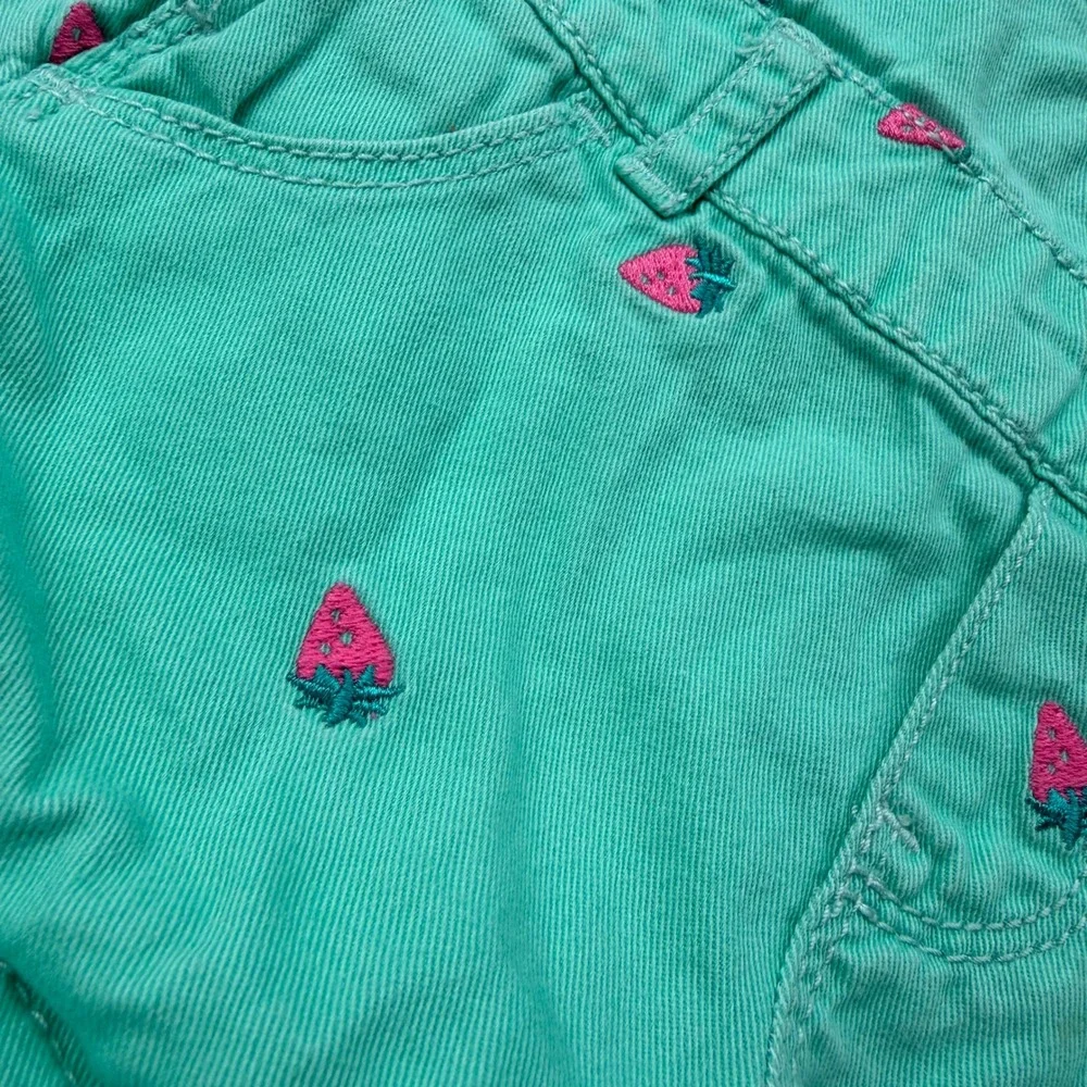 OshKosh Bgosh 9M Mint Green Strawberry Shortalls Overalls OSH11771-SML